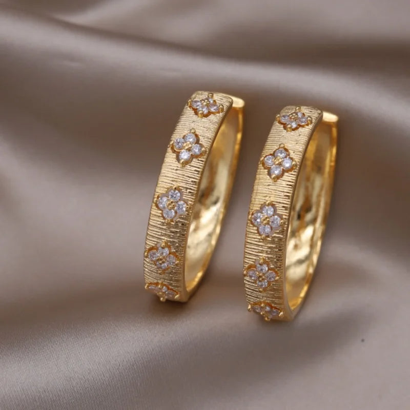 Zircon Flower Earrings