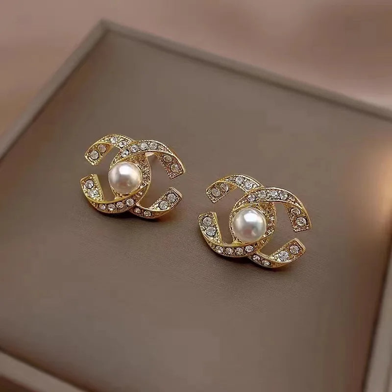 Double C Crossed Earrings