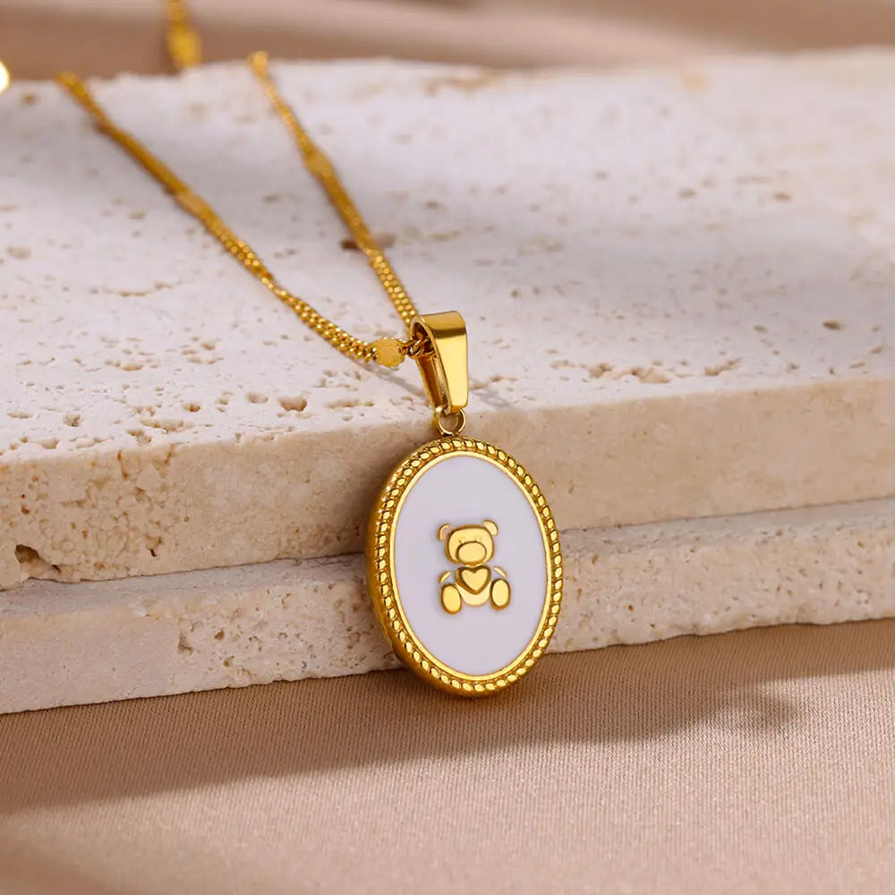 Oval Bear Necklace