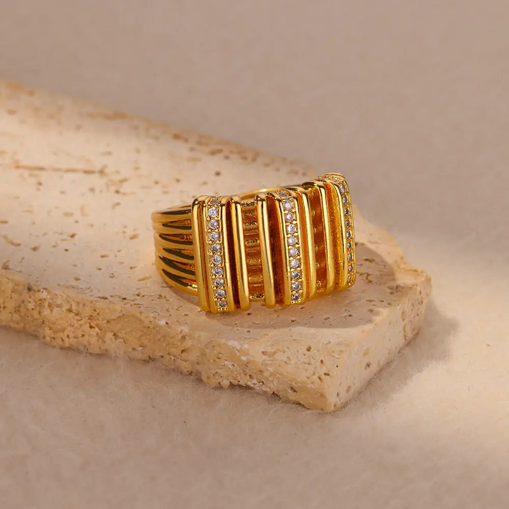 Striped Zircon Ring