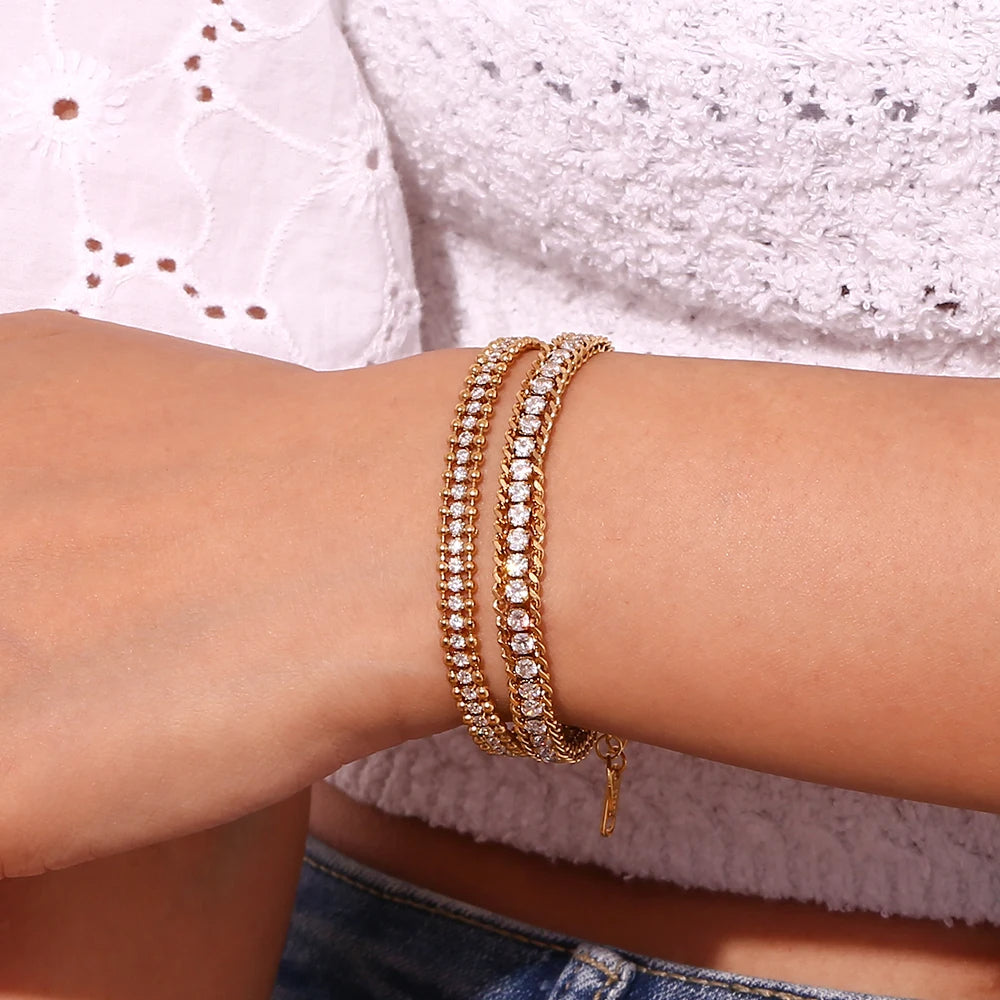 Trilayer Zircon Bracelet