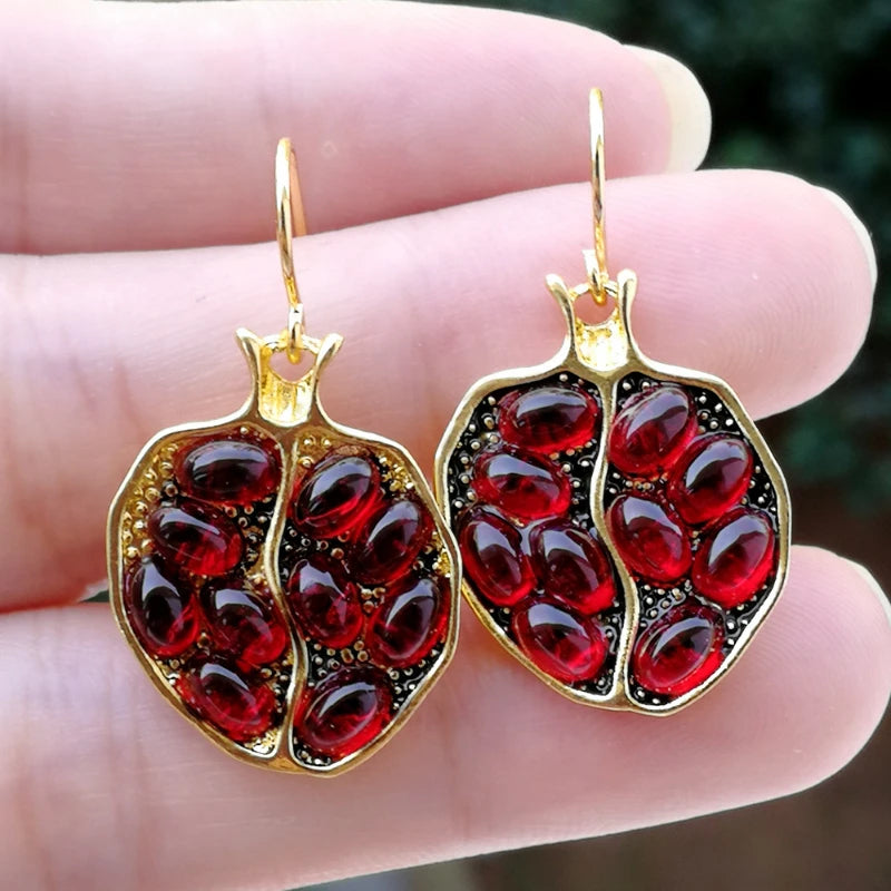Pomegranate Drop Earrings