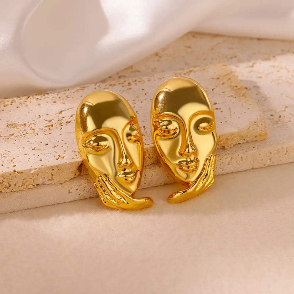 Abstract Portrait Earrings