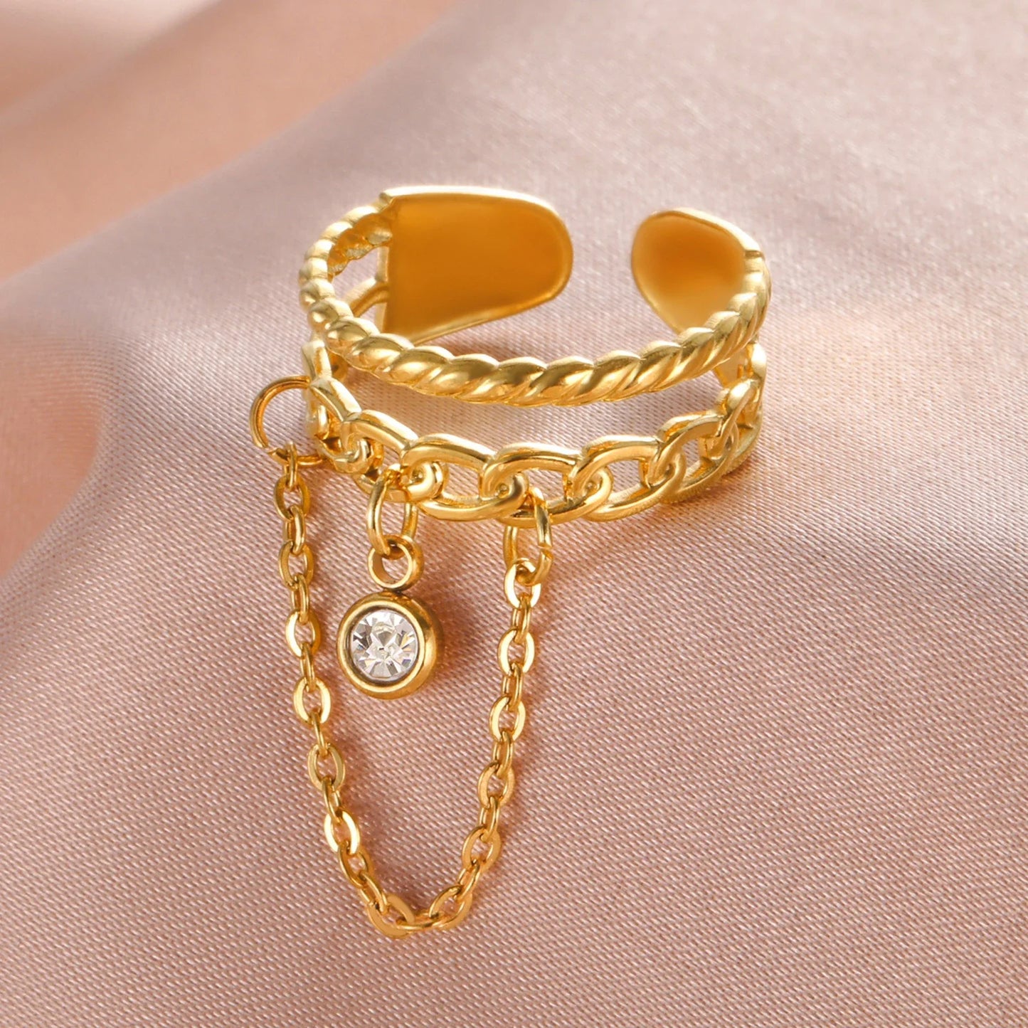 Double Layered Zircon Ring