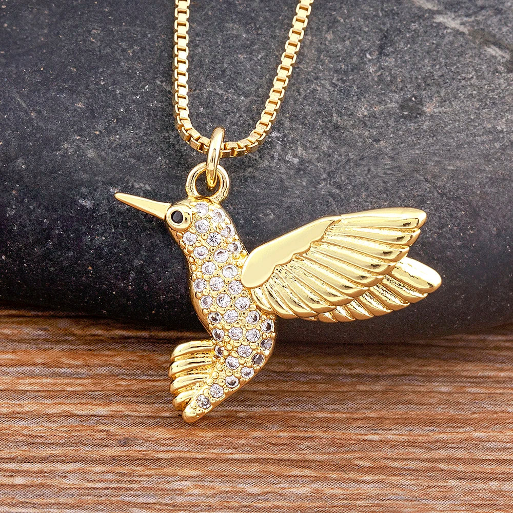 Gold Hummingbird Necklace