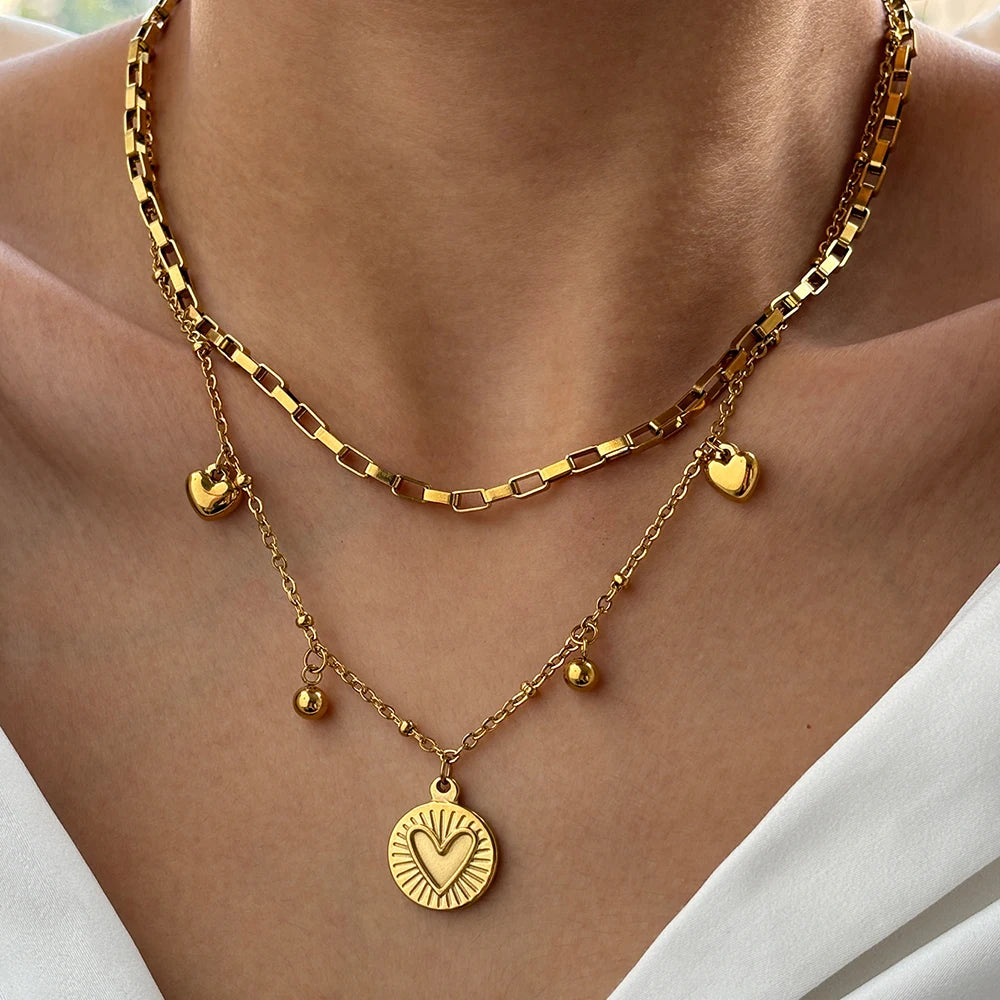 Layered Heart Necklace