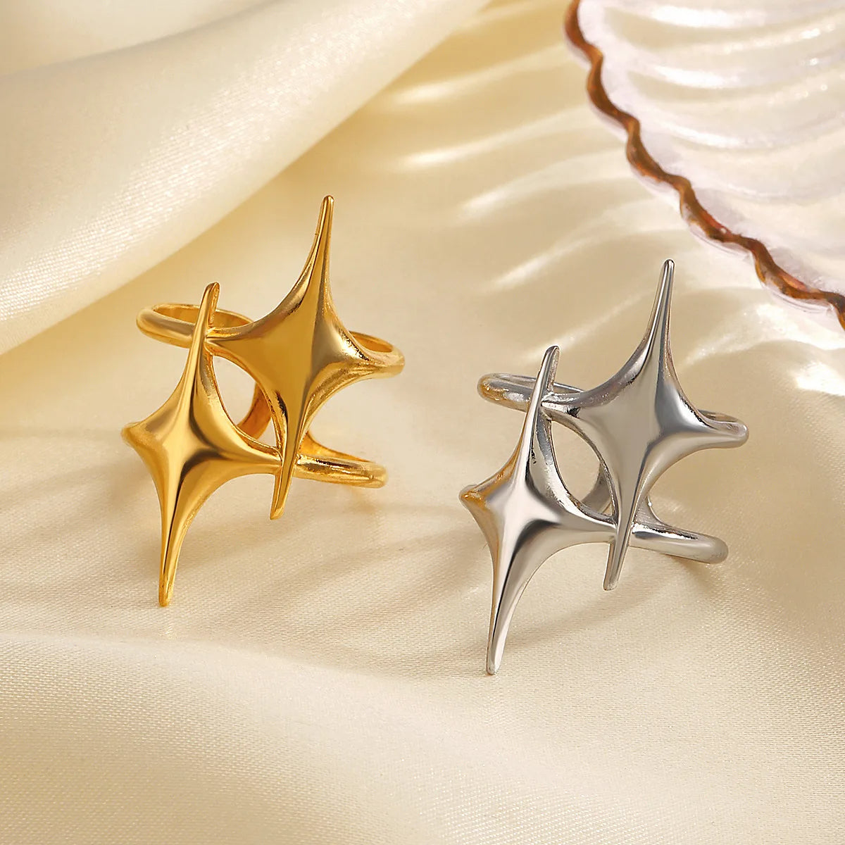 Cross Star Open Ring