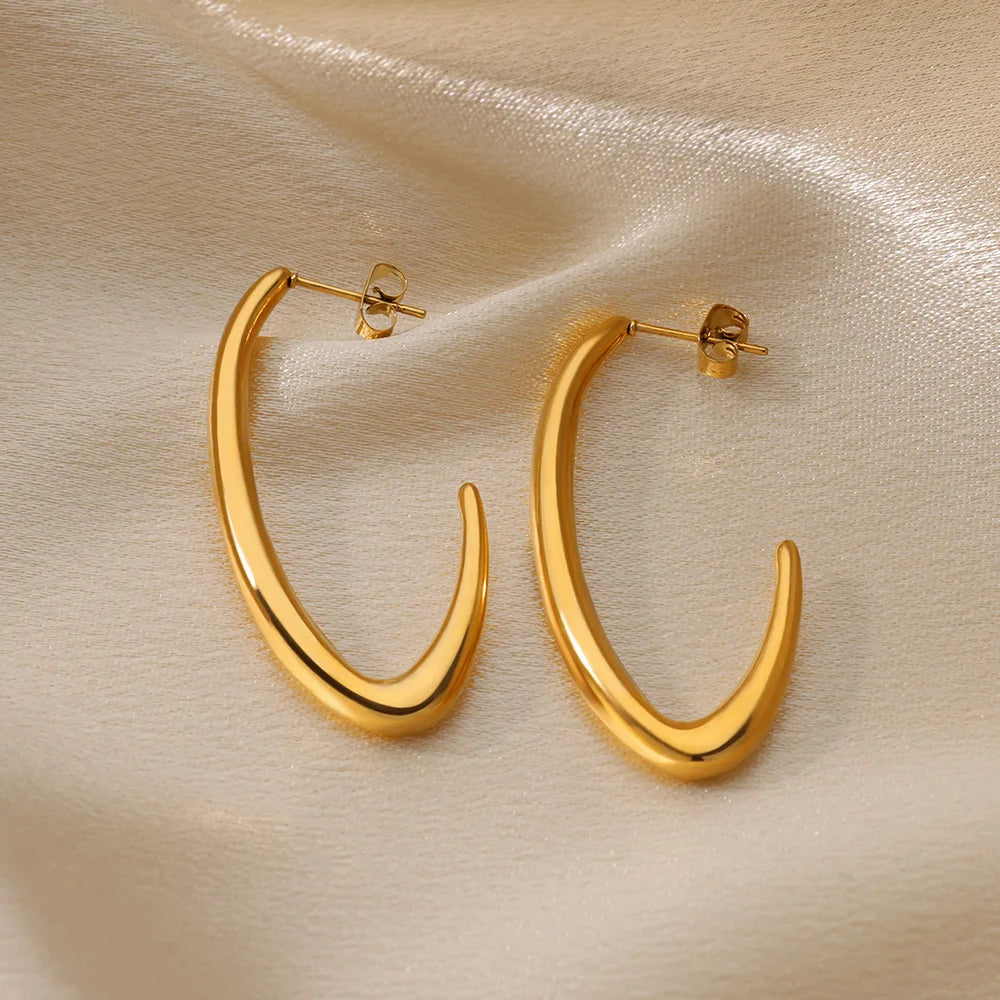 Oval Hoop Earrings