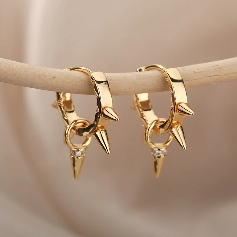 Spike Rivet Hoop Earrings