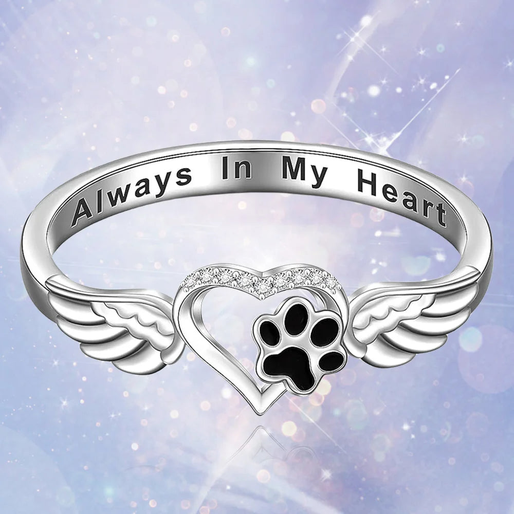 Angel Wings Pet Paw Ring