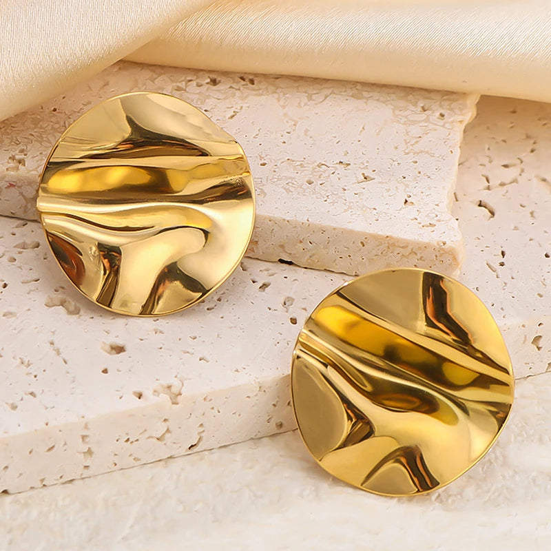 Circular Pleated Earrings
