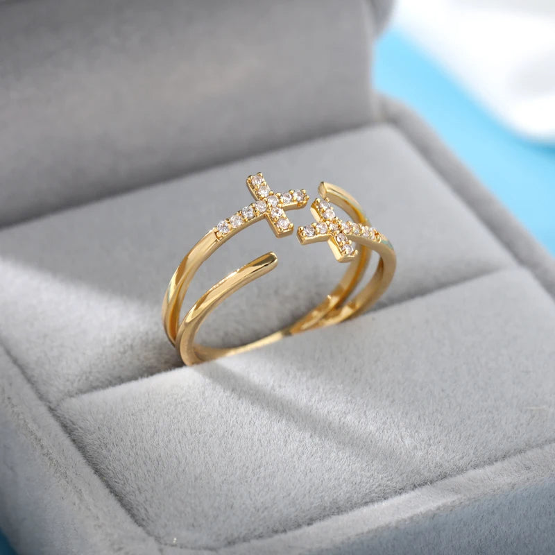 Zircon Double Cross Ring