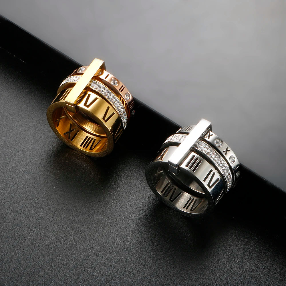 Rotatable Roman Numerals Ring