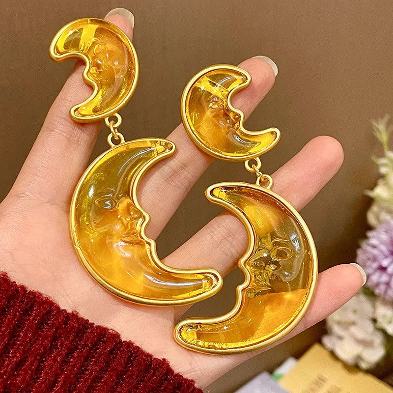 Large Exaggerated Moon Earrings