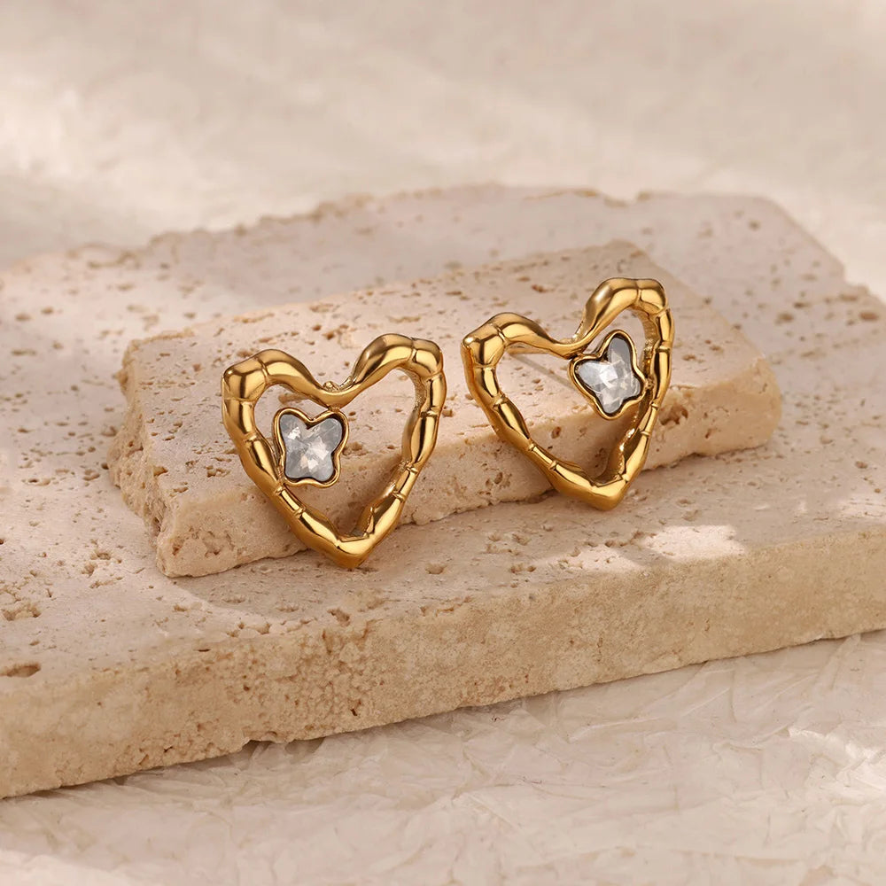 Zircon Heart Earrings
