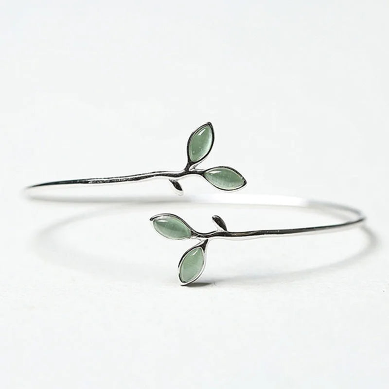 Opal Leaf Twigs Bracelet