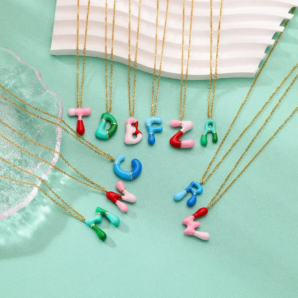 Colorful Initial Necklace