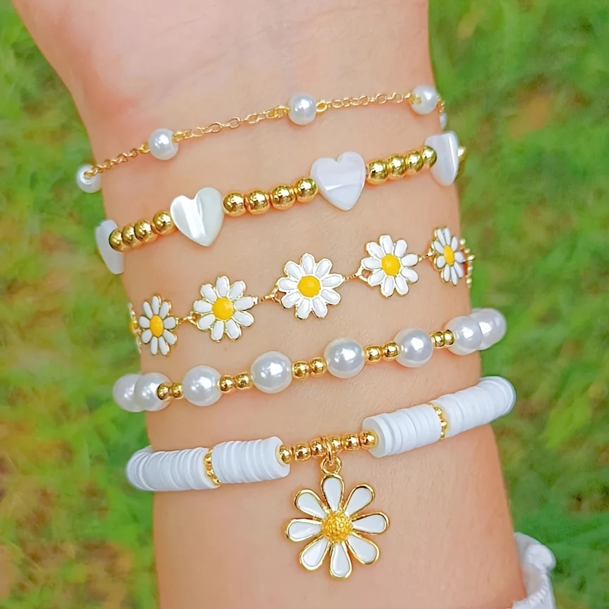 5 PCS Daisy Flower Bracelet