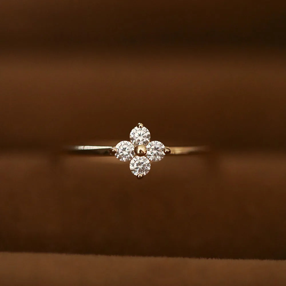 Zirconia Flower Ring