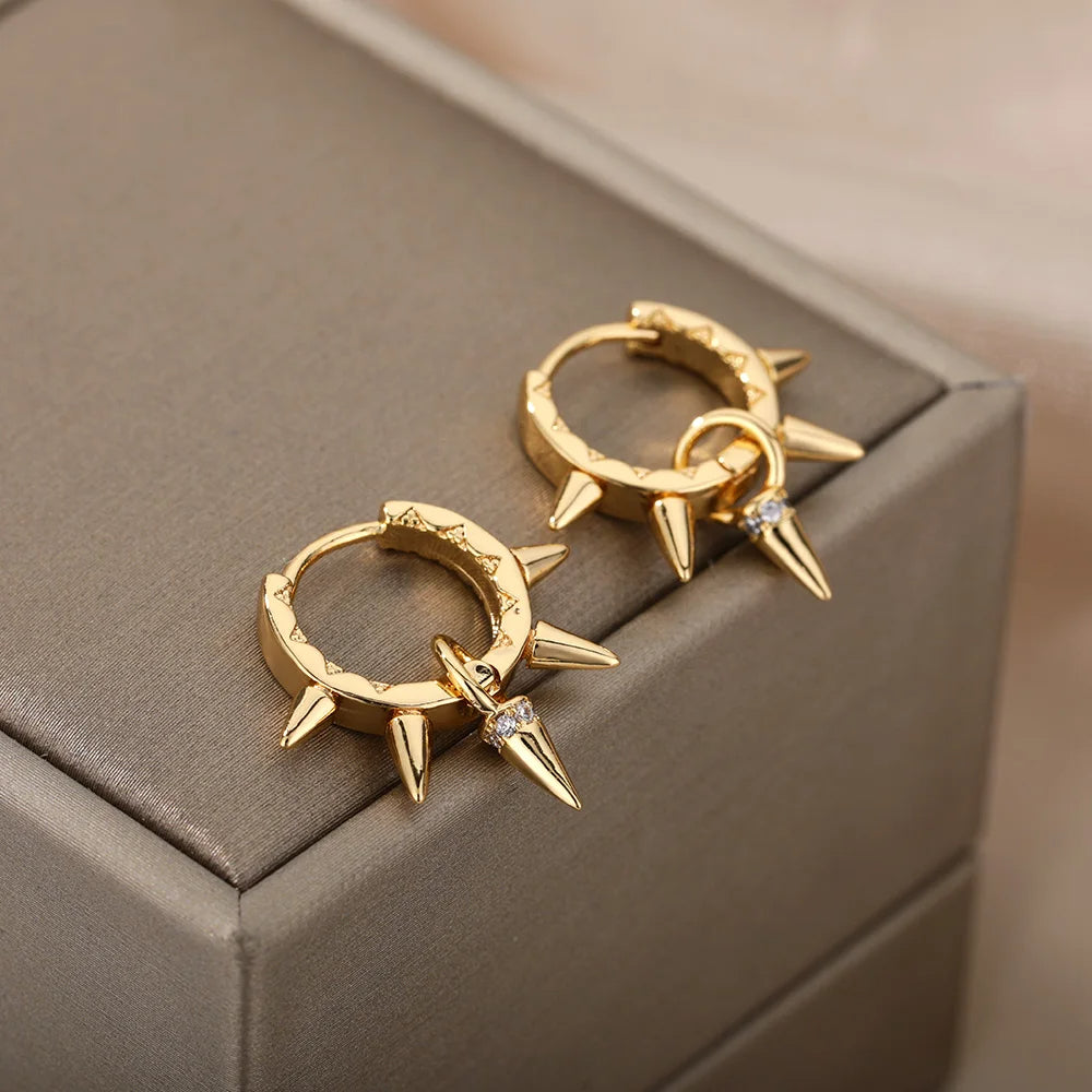 Spike Rivet Hoop Earrings