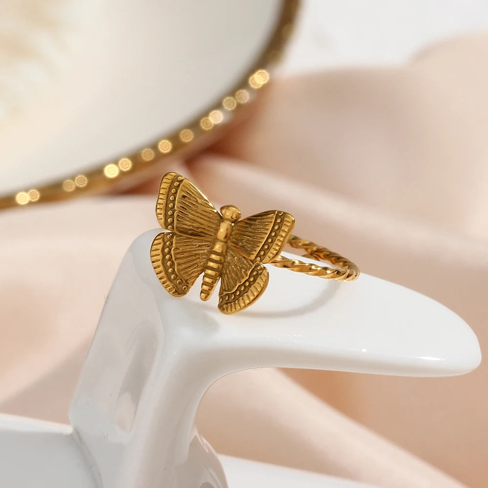 Gold Butterfly Ring