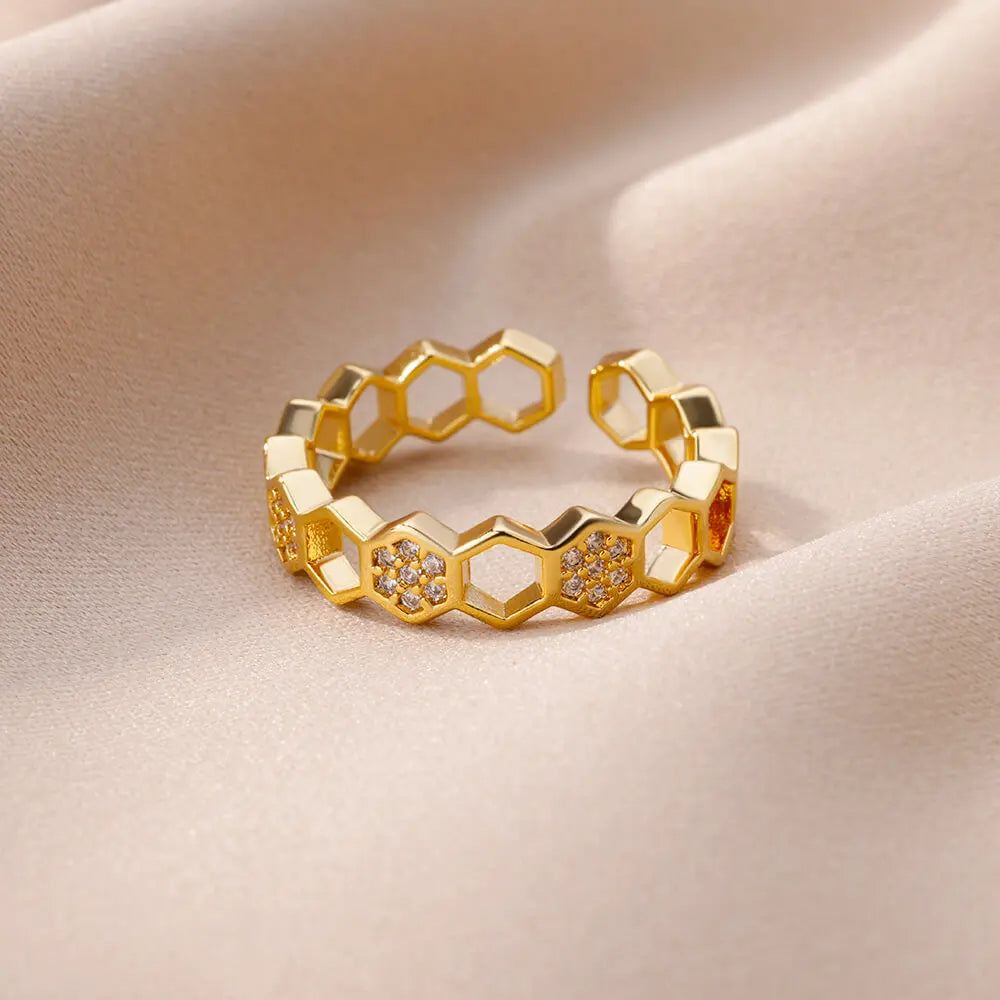 Hollow Hexagon Ring
