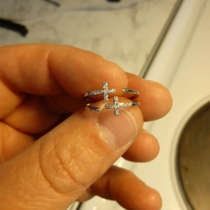 Zircon Double Cross Ring