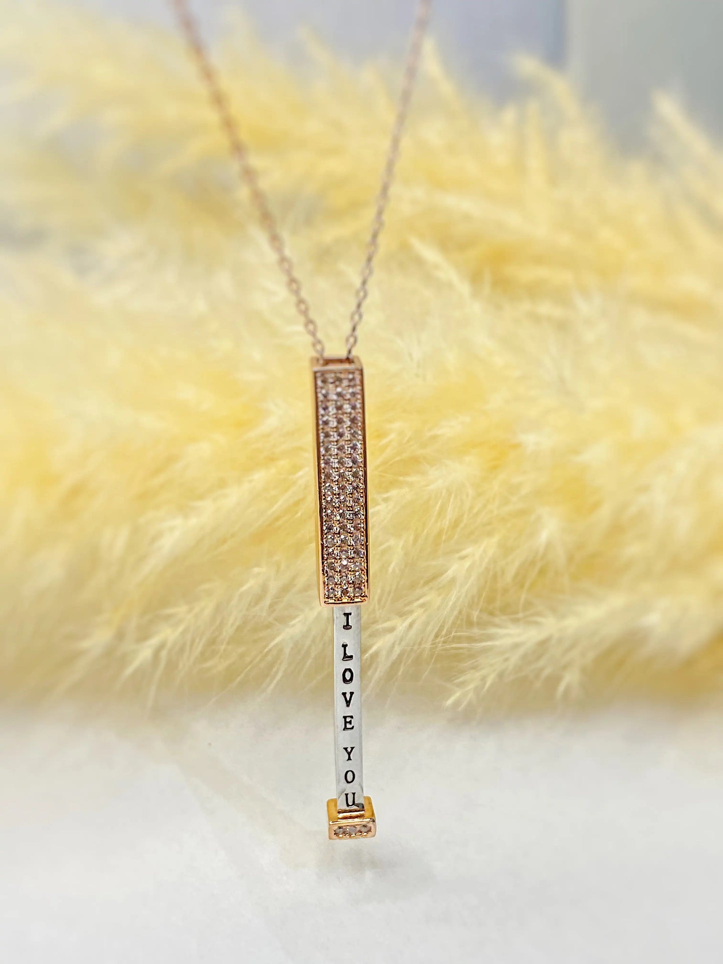 "I Love You" Bar Necklace