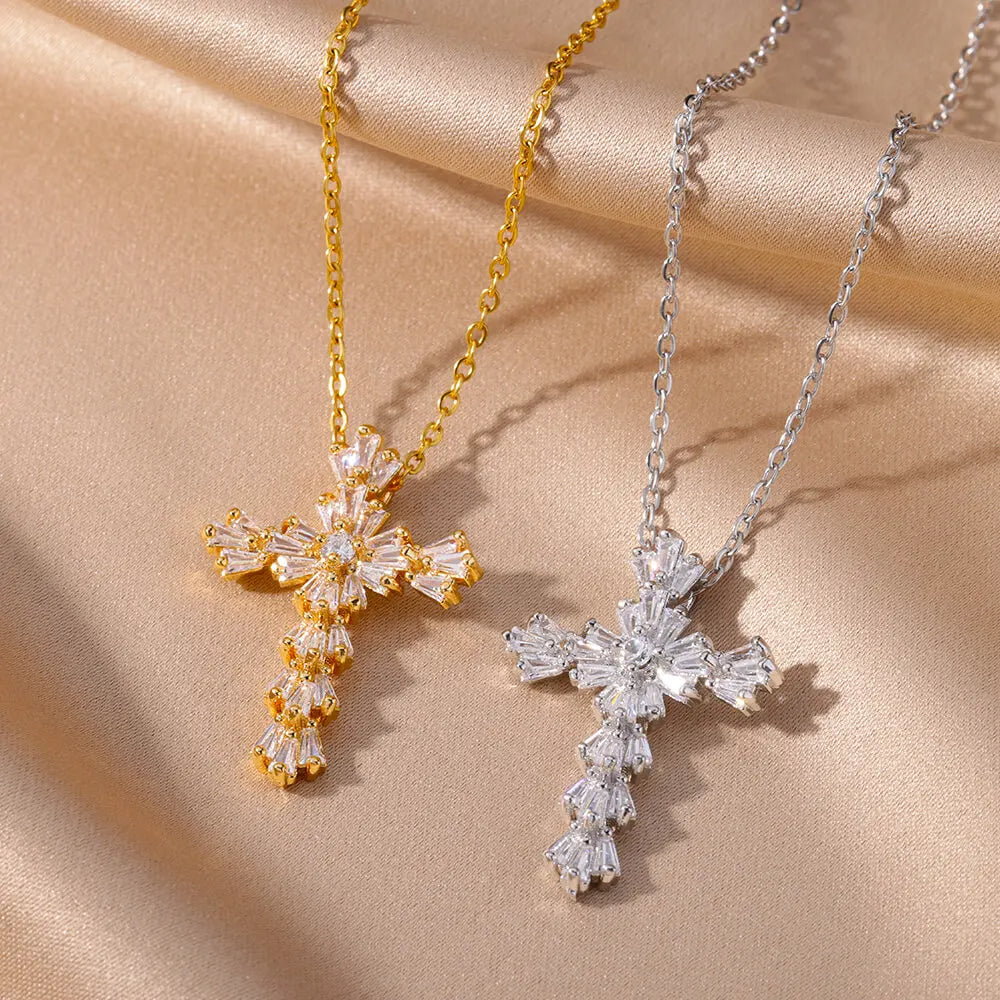 Zirconia Cross Necklace