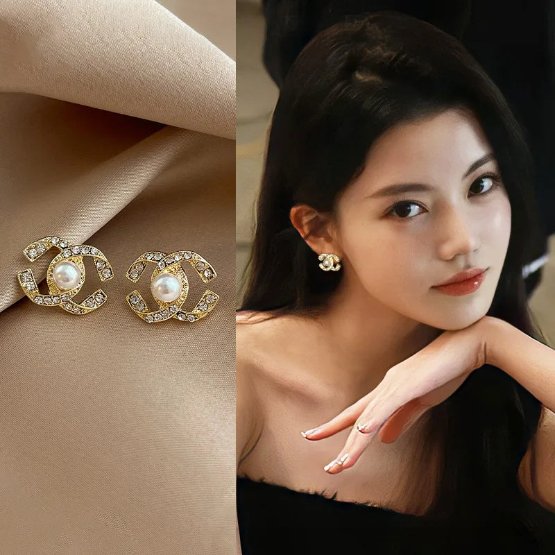 Double C Crossed Earrings