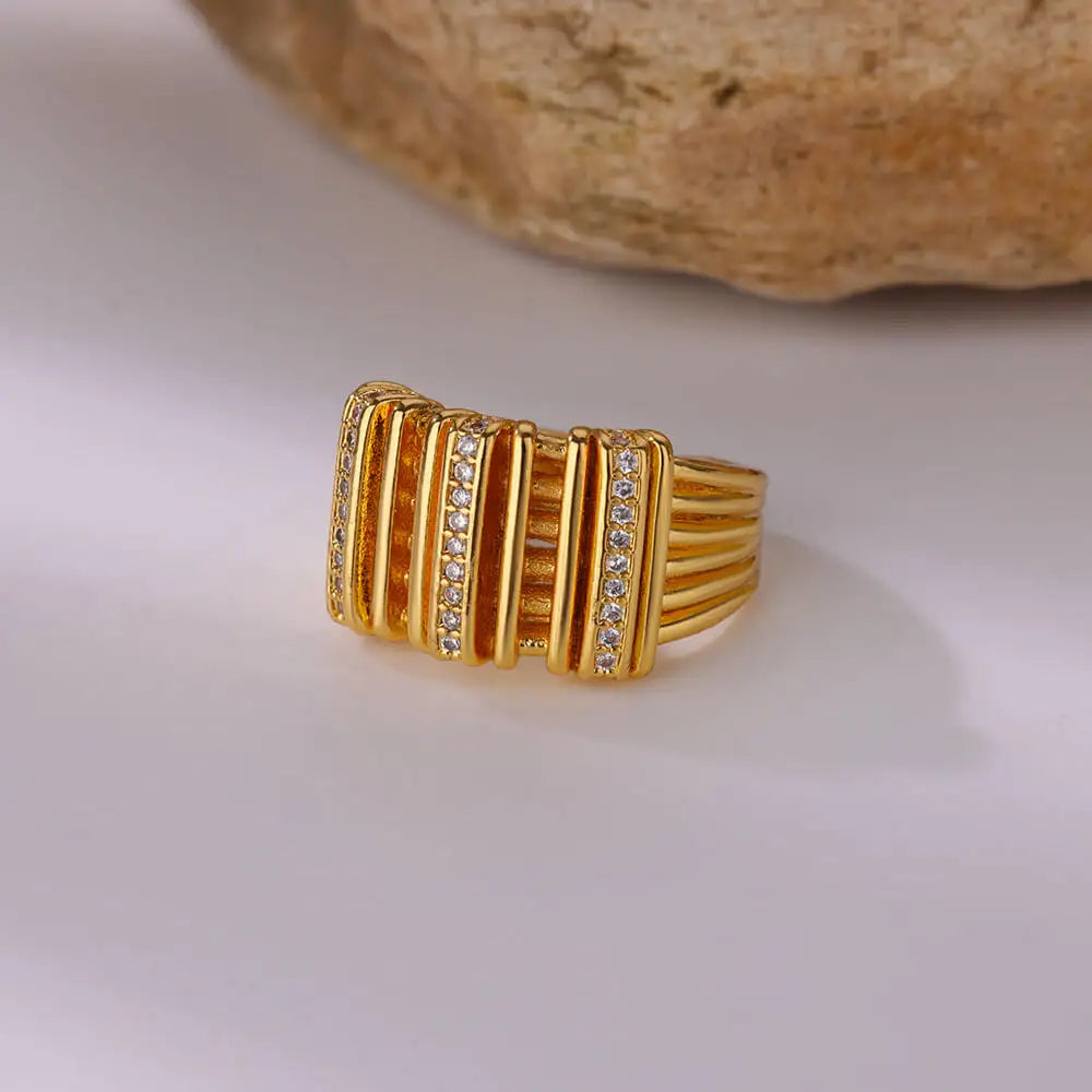 Striped Zircon Ring