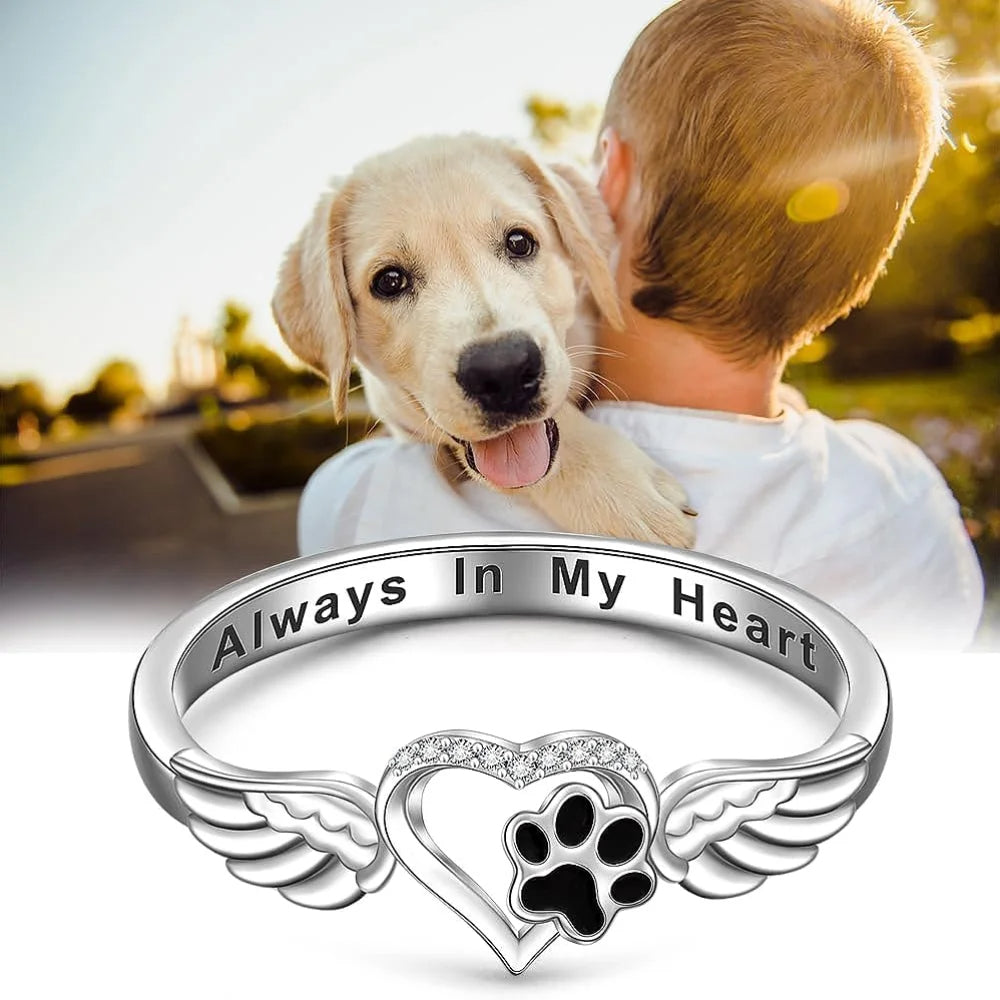 Angel Wings Pet Paw Ring