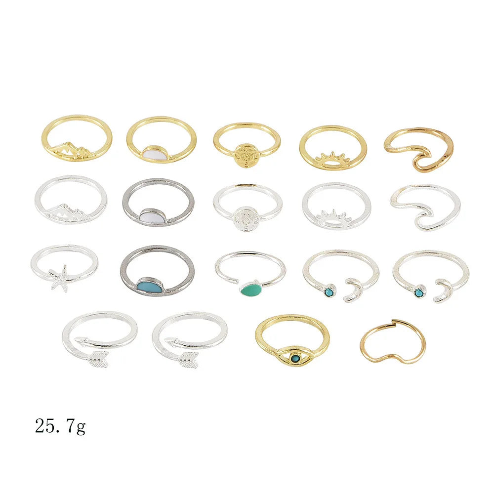 19 PCS Vintage Knuckle Ring Set