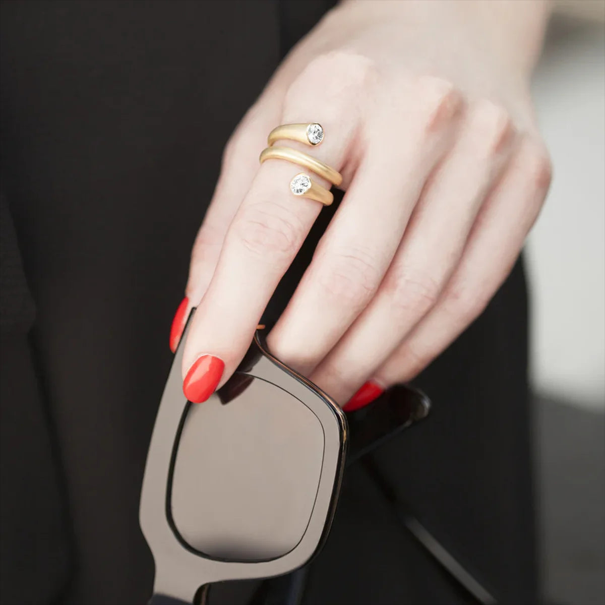 Asymmetrical Zirconia Ring