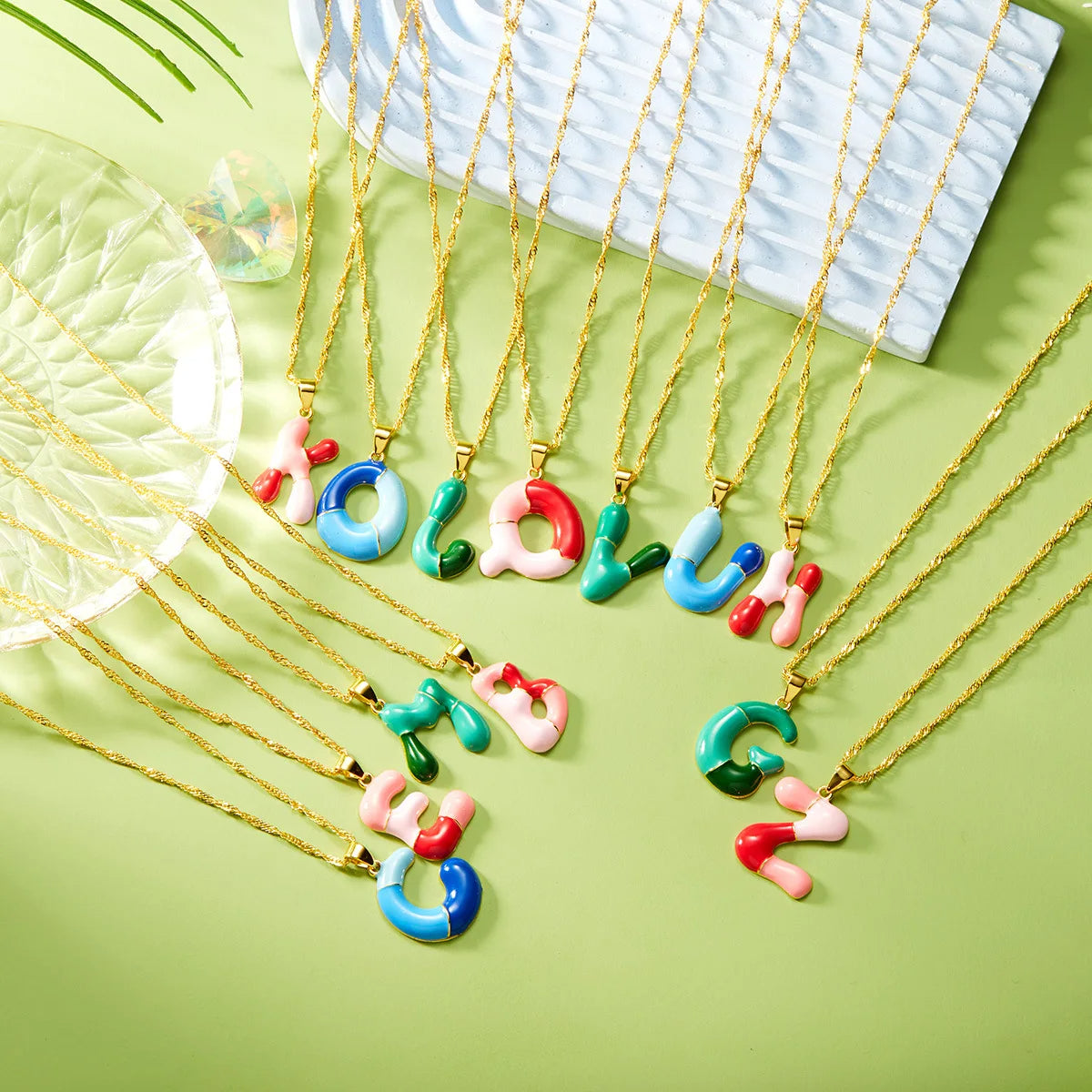 Colorful Initial Necklace
