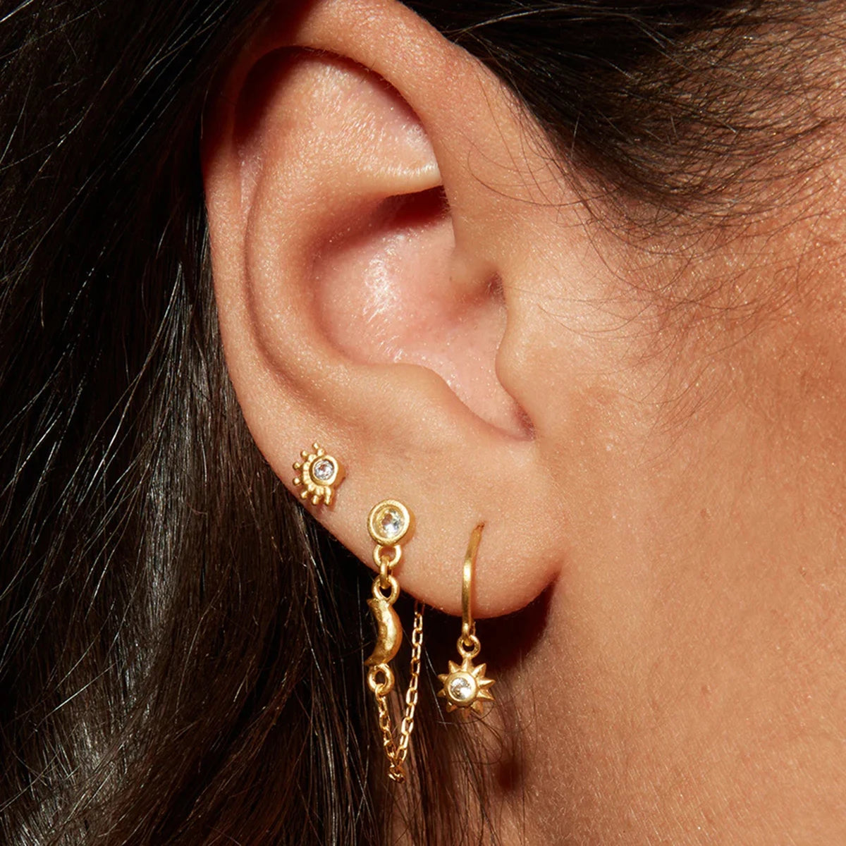 Star & Moon Stud Earrings