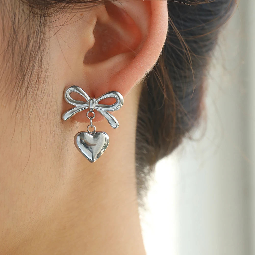 Bowtie Heart Earrings
