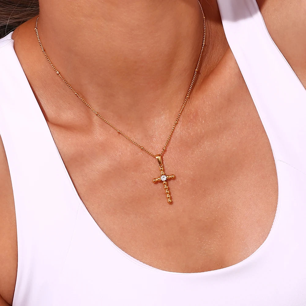 Beaded Cross Necklace
