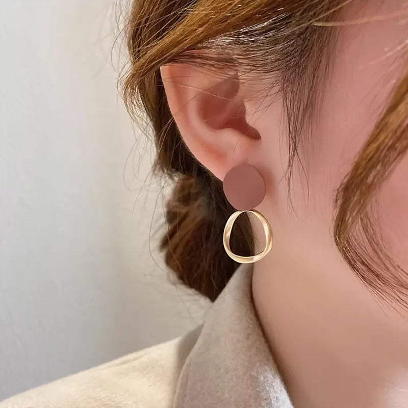 Brown Geometric Earrings