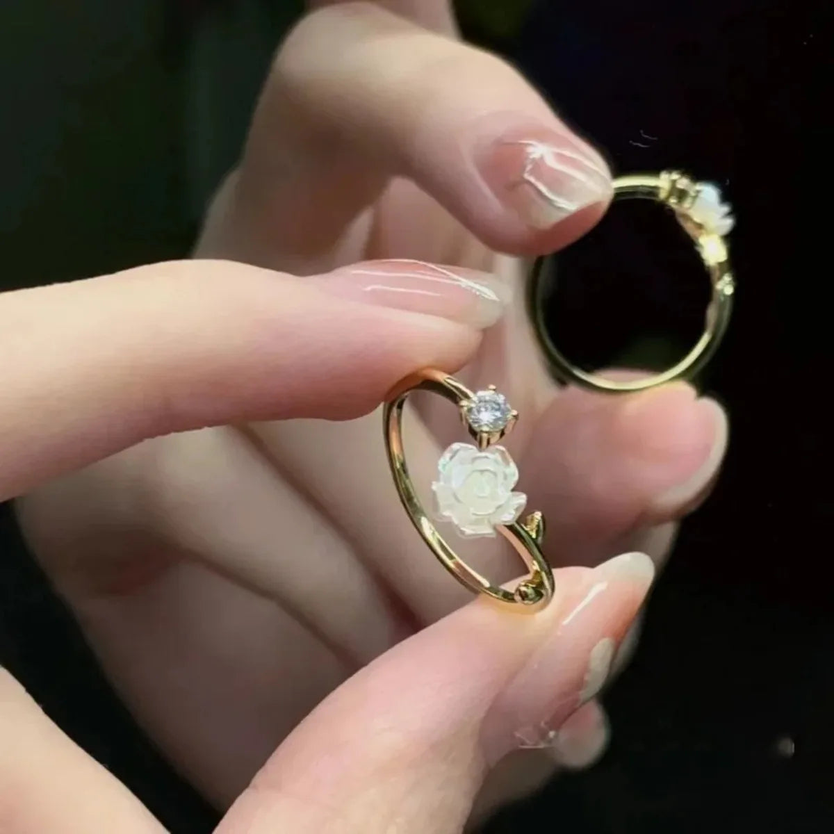 Zircon Flower Ring