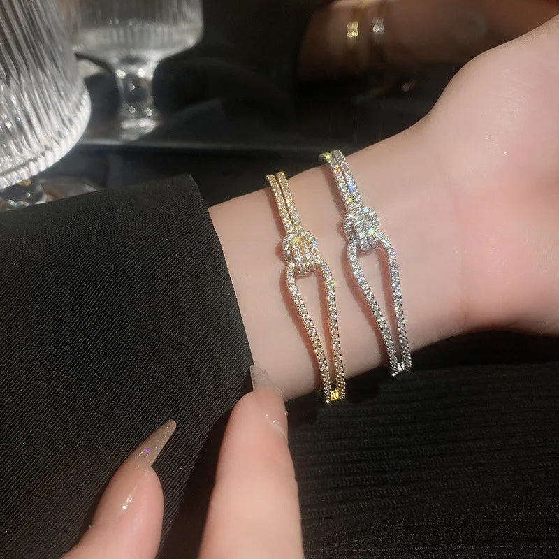Splicing Knot Crystal Bracelet