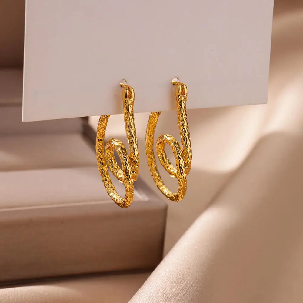 Curved Rope Stud Earrings