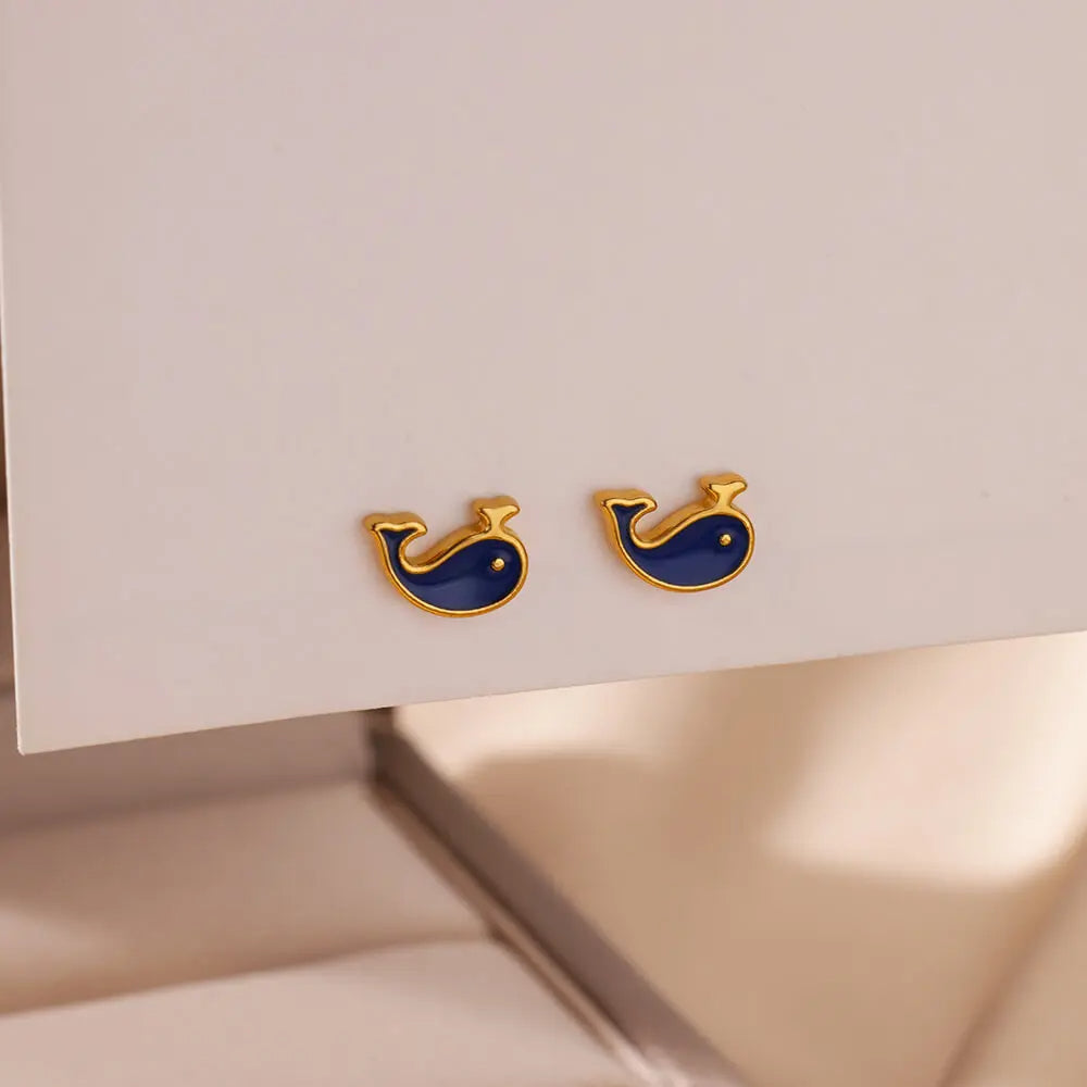 Whale Stud Earrings