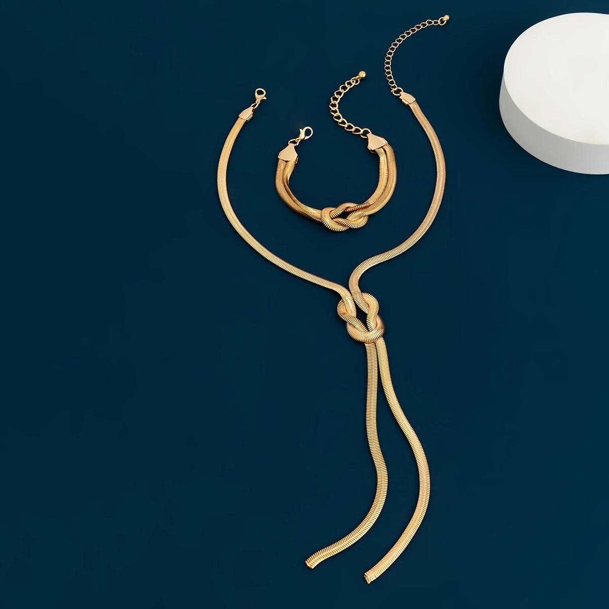 Long Tassel Cross Knot Necklace