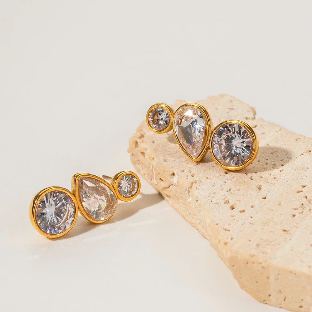 Geometric Zirconia Earrings