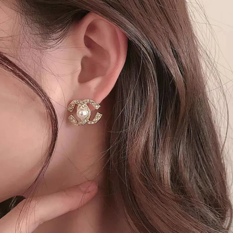 Double C Crossed Earrings