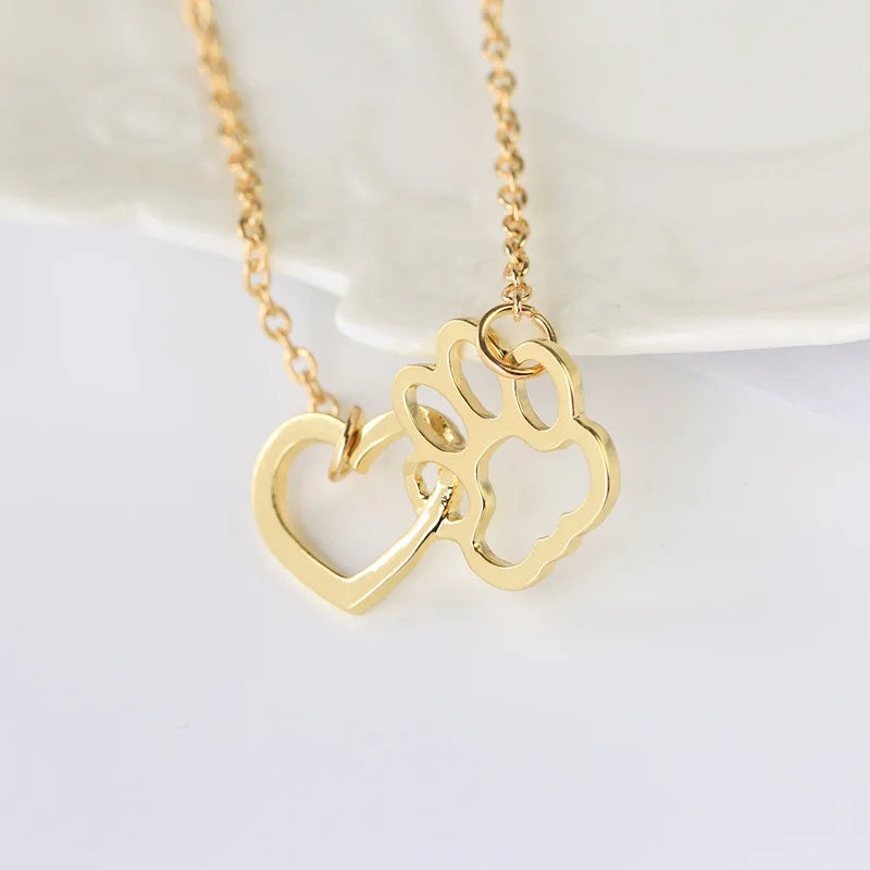 Hollow Dog Paw Necklace