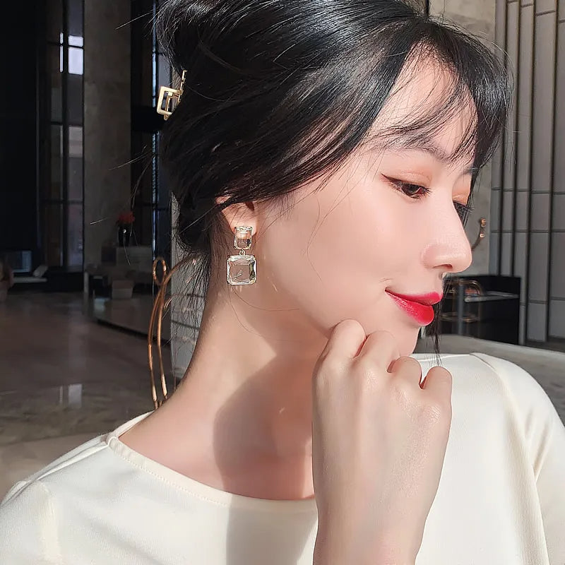 Transparent Glass Earrings