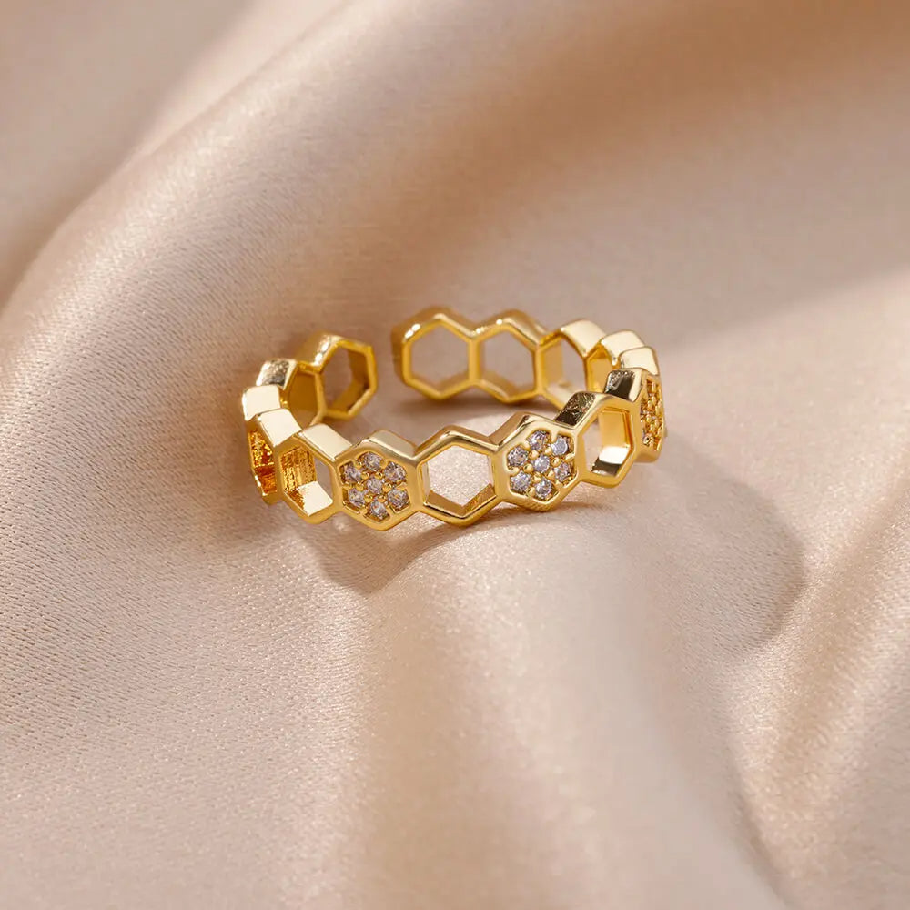 Hollow Hexagon Ring