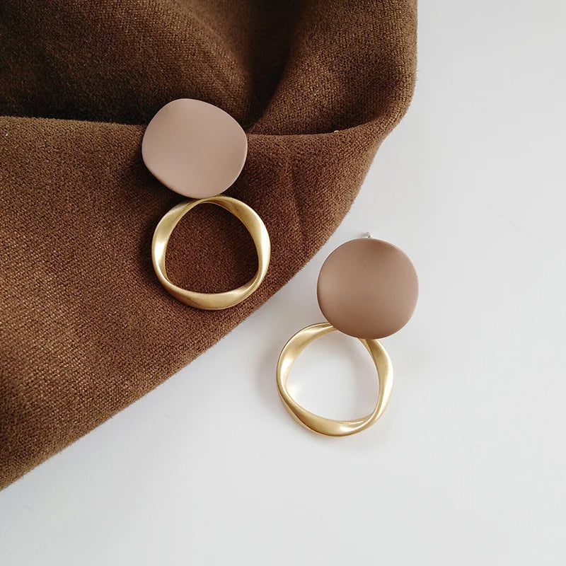 Brown Geometric Earrings